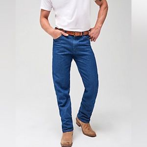 Men’s Wrangler A203 “cowboy but” jeans boot cut dark wash blue 34 x 36